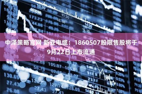 中泽策略官网 新亚电缆：1860507股限售股将于9月22日上市流通
