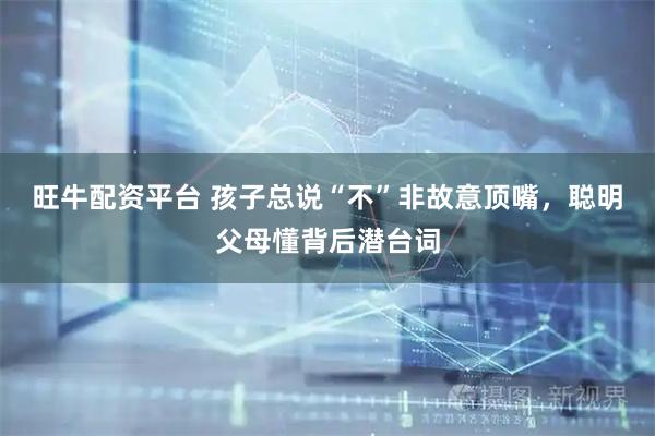 旺牛配资平台 孩子总说“不”非故意顶嘴，聪明父母懂背后潜台词